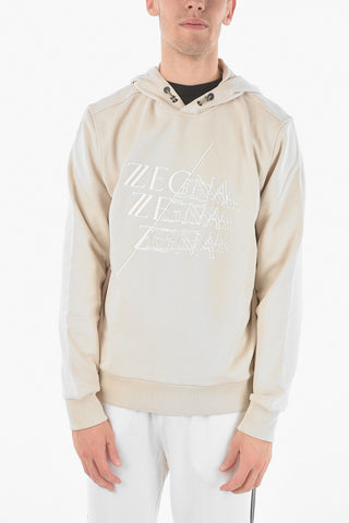 ZZEGNA Hooded Cotton Swearshirt with Embroidered Logo
