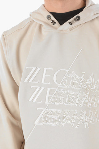 ZZEGNA Hooded Cotton Swearshirt with Embroidered Logo