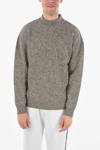 ZZEGNA Crew Neck Tweed Wool Sweater