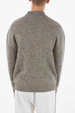 ZZEGNA Crew Neck Tweed Wool Sweater