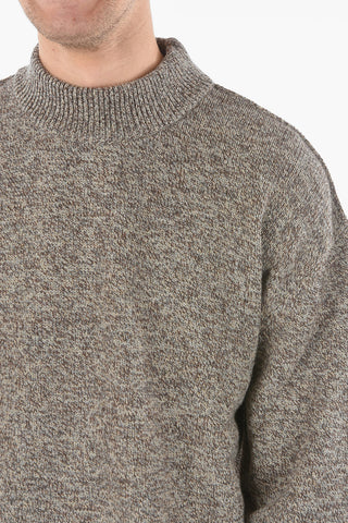 ZZEGNA Crew Neck Tweed Wool Sweater