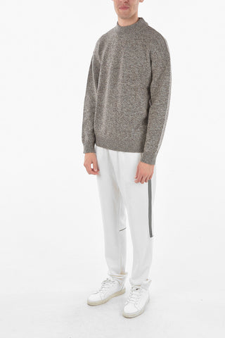 ZZEGNA Crew Neck Tweed Wool Sweater