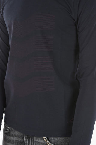 CC COLLECTION Long-sleeved Stretch Cotton Printed T-Shirt