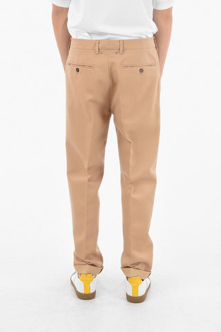 Cuffed Ankles Wool Blend Chino Pants