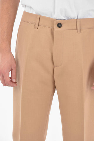 Cuffed Ankles Wool Blend Chino Pants