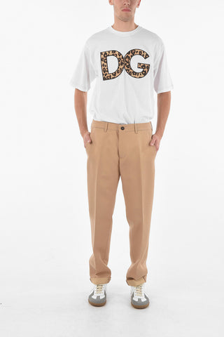 Cuffed Ankles Wool Blend Chino Pants