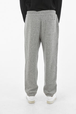 Pantaloni Joggers in Misto Lana con Elastico in Vita