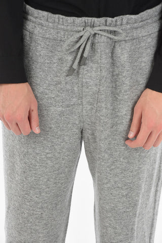 Pantaloni Joggers in Misto Lana con Elastico in Vita
