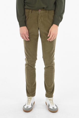 Ribbed Velour MALLARD Single-pleated Chino Pants