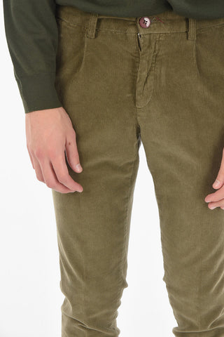 Ribbed Velour MALLARD Single-pleated Chino Pants