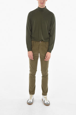 Ribbed Velour MALLARD Single-pleated Chino Pants