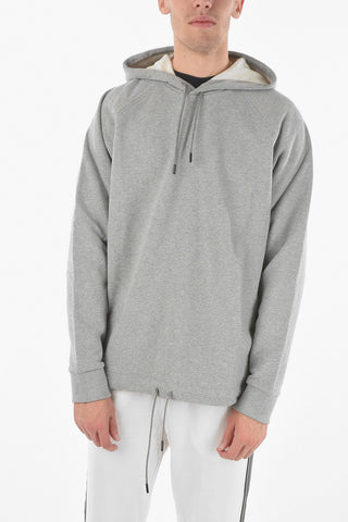 ZZEGNA Hooded Brushed Cotton Sweatshirt with Drawstring