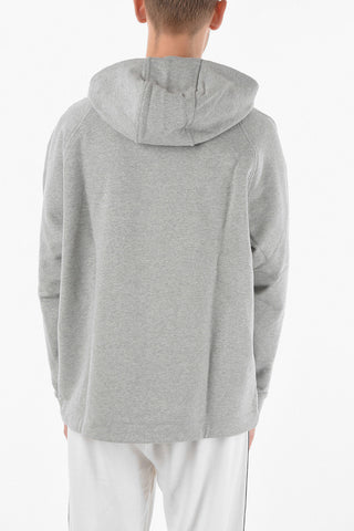 ZZEGNA Hooded Brushed Cotton Sweatshirt with Drawstring