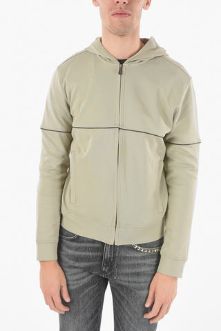 ID Front Zipped Stretch Cotton Hoodie