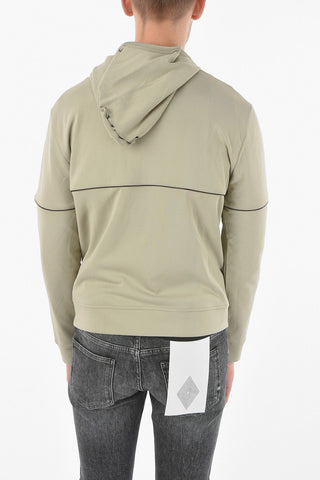 ID Front Zipped Stretch Cotton Hoodie