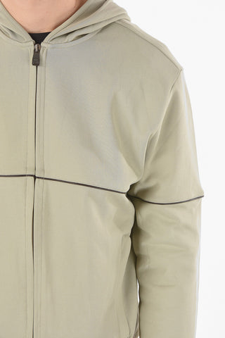 ID Front Zipped Stretch Cotton Hoodie