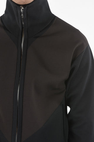 Felpa Full zip in Tessuto tech Doppio con Tagli Geometrici