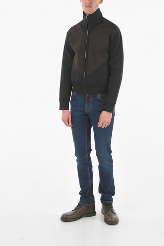 Felpa Full zip in Tessuto tech Doppio con Tagli Geometrici