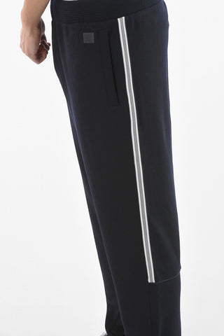 TM ZZEGNA Wool Sweatpants with Side Contrasting Bands