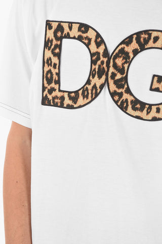 Maxi Leopard logo Patch Crewneck T-shirt