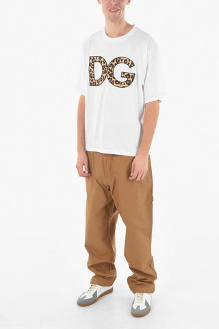 Maxi Leopard logo Patch Crewneck T-shirt