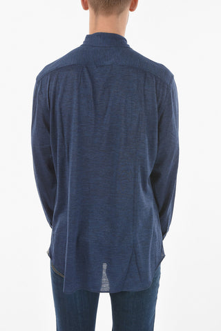 Standard Collar Wool Jersey Shirt