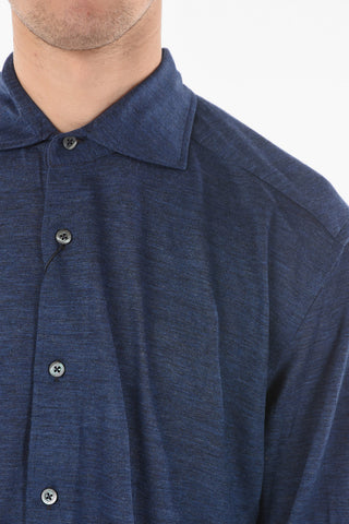Standard Collar Wool Jersey Shirt