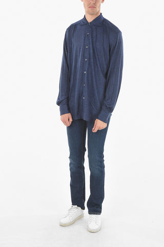 Standard Collar Wool Jersey Shirt