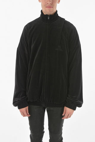 HOMEWEAR Felpa Full zip Oversize in Velour con Ricamo Logo