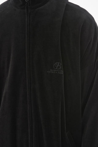 HOMEWEAR Felpa Full zip Oversize in Velour con Ricamo Logo
