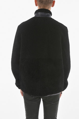 Giubbotto Shearling con Taschino e Coulisse al Collo
