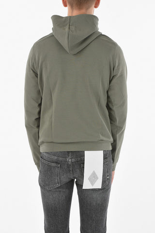 CC COLLECTION Crew Neck Embossed Motif ROMAO Hooded Sweatshirt