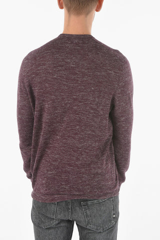 Crew Neck Tweed Wool Blend Sweater