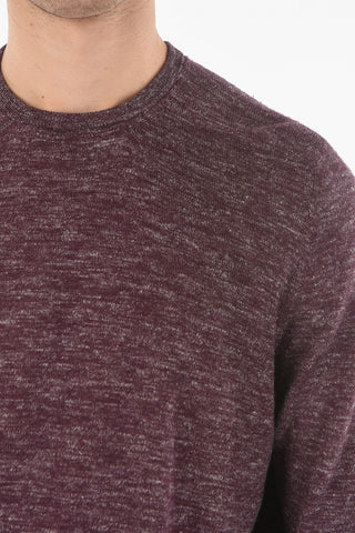 Crew Neck Tweed Wool Blend Sweater