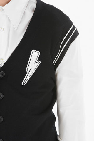 Thunderbolt Patch Wool Cardigan