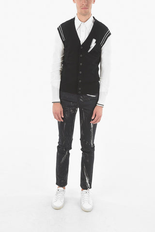 Thunderbolt Patch Wool Cardigan