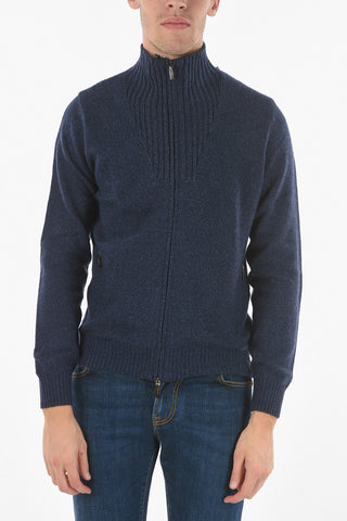 Mock Neck Ribbed Detail Pullover