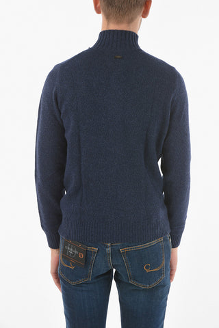 Mock Neck Ribbed Detail Pullover