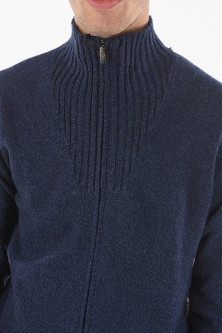 Mock Neck Ribbed Detail Pullover