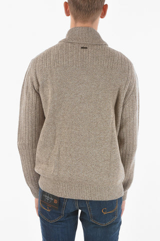 Shawl Neck Wool and Cashmere Cardigan