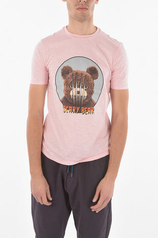 Printed SCARY BEAR Flamed Cotton T-shirt