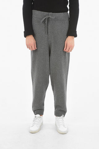 GENIUS BORN TO PROTECT Pantaloni Jogger Baggy in Cashmere e Lana in Punto Treccia
