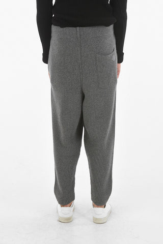 GENIUS BORN TO PROTECT Pantaloni Jogger Baggy in Cashmere e Lana in Punto Treccia