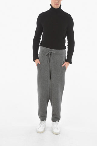 GENIUS BORN TO PROTECT Pantaloni Jogger Baggy in Cashmere e Lana in Punto Treccia