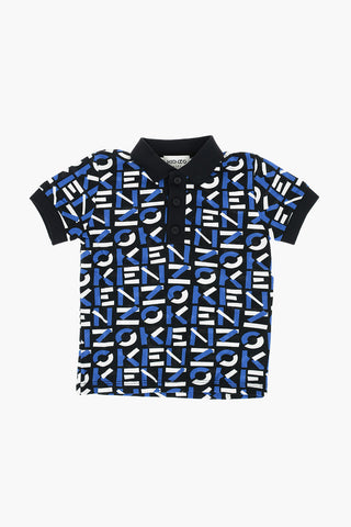 All Over Logo 3 Button Polo Shirt