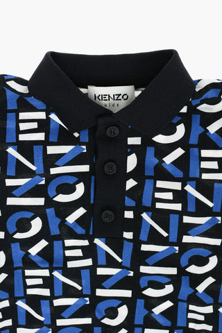 All Over Logo 3 Button Polo Shirt