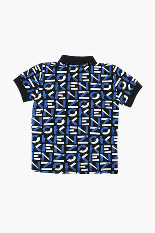 All Over Logo 3 Button Polo Shirt