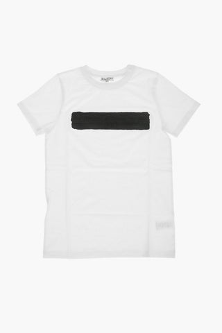 T-shirt Girocollo con Logo in Rilievo