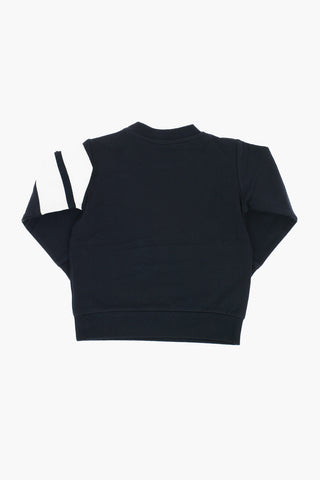 Joggers and 2-Buttons Crew-neck Sweatshirt Set