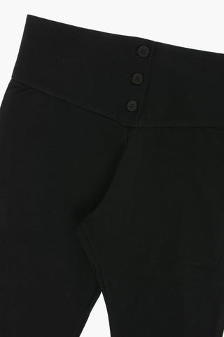 Pantaloni in Cotone Stretch a Vita Alta con 3 Bottoni